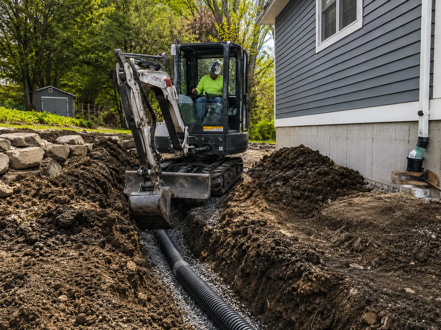 Drainage preparation and excavation work by Bailey Land Services